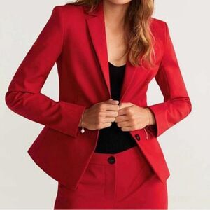 NWOT Mango Crimson Structured Suit Jacket Size 2
